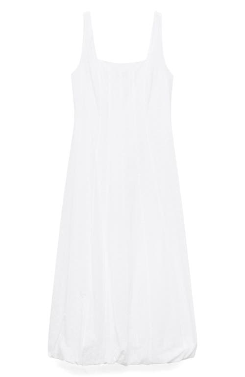 Mango Embroidered Bubble Hem Sleeveless Midi Dress