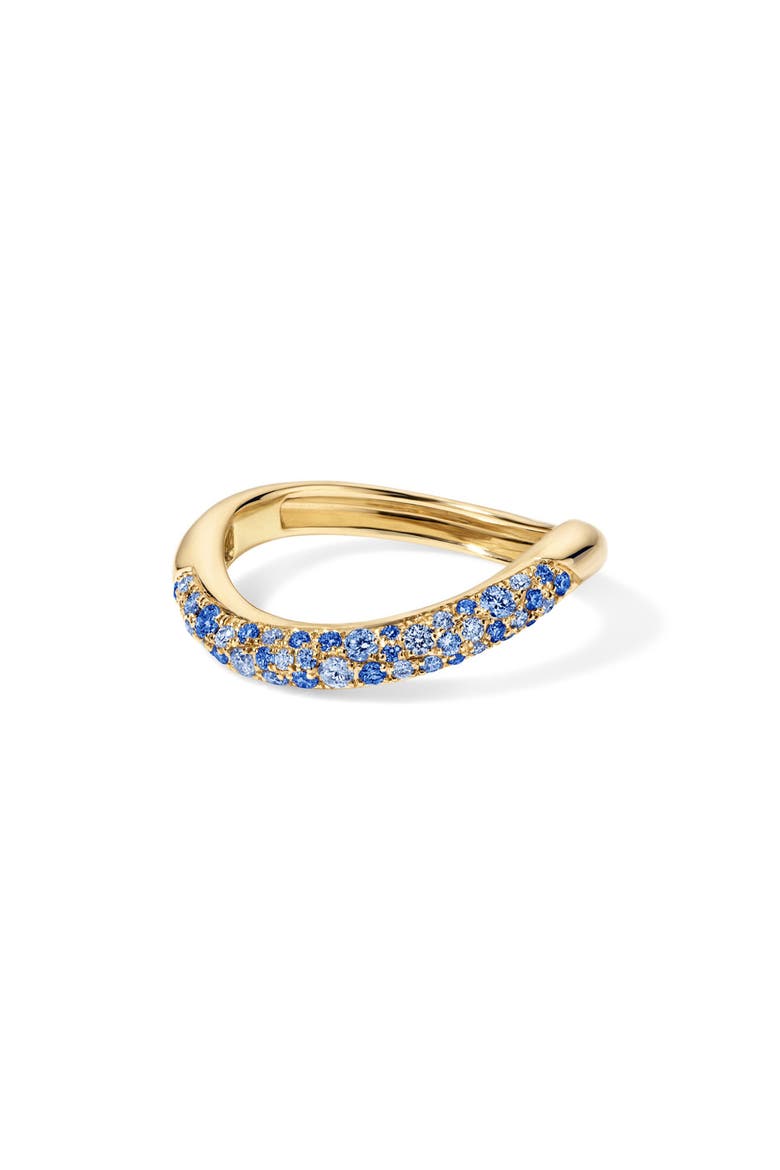 14k Gold Sapphire Wave Ring, Main, color, BLUE