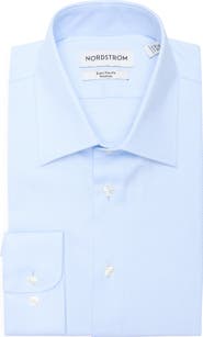 Nordstrom Extratrim Fit Light Blue Premium Cotton Dobby Dress Shirt