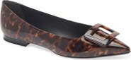 Roger Vivier Gommettine Patent Leather Pointed Toe Ballerina Flat