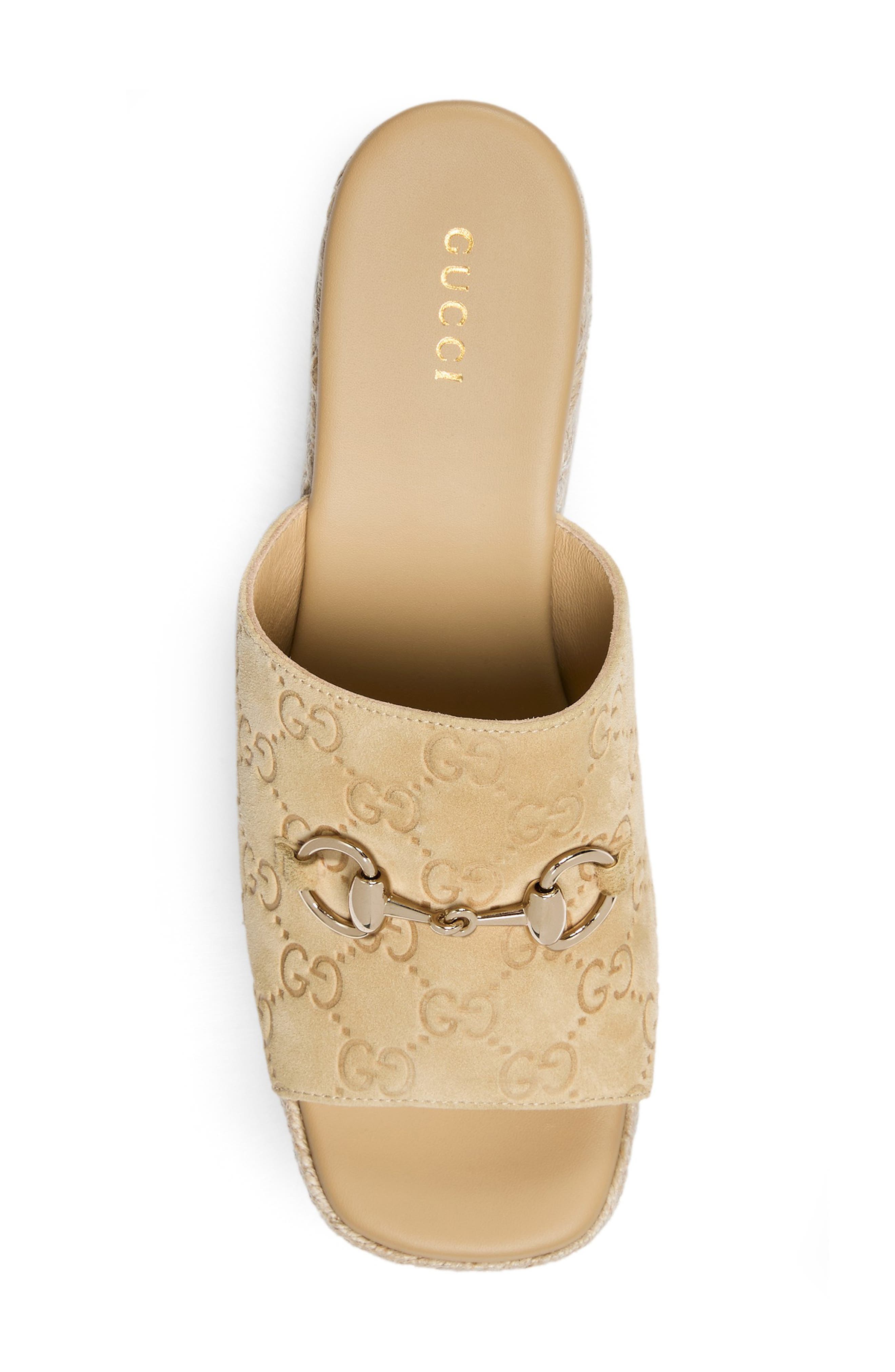 Gucci Carmen Espadrille Wedge Sandal, Alternate, color, Beige
