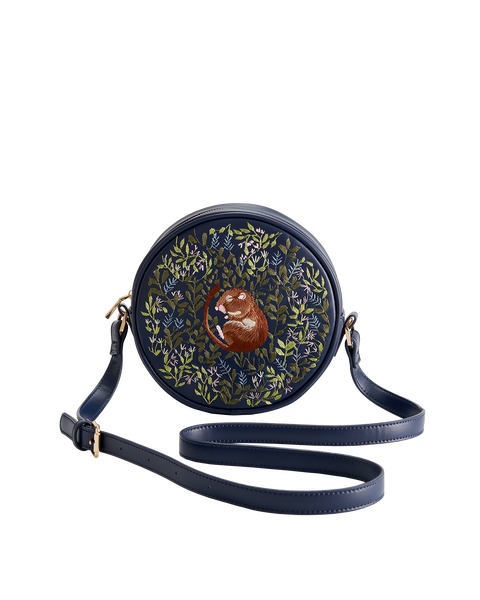 Chloe Circle Bag Embroidered Dormouse Navy