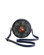 Fable England Chloe Circle Bag Embroidered Dormouse Navy