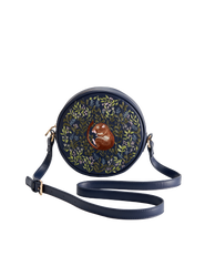 Fable England Chloe Circle Bag Embroidered Dormouse Navy