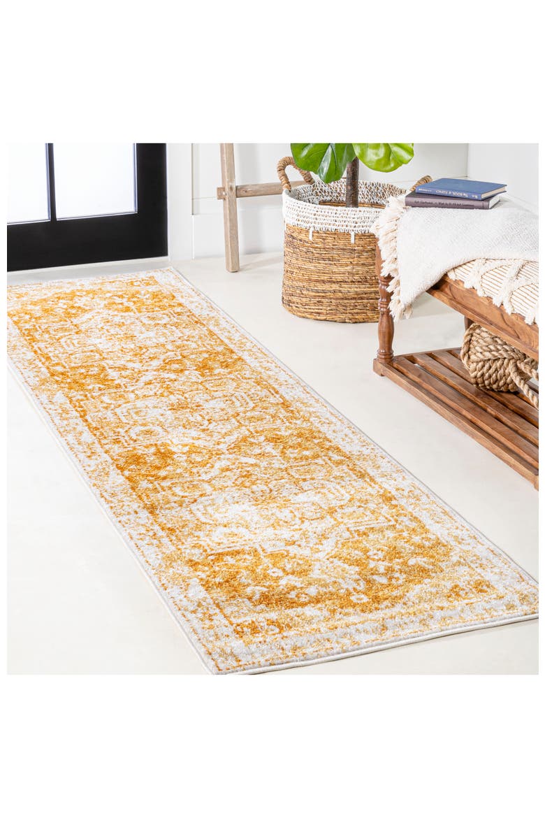 Audrey Bohemian Ornate Medallion Area Rug, Alternate, color, Orange/White