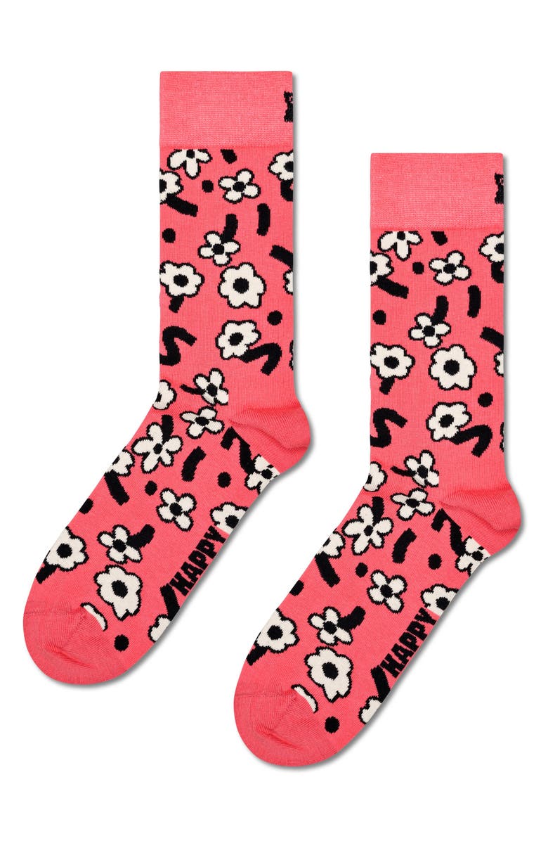 Happy Socks Flowers Assorted 3-Pack Crew Socks Gift Box, Alternate, color,