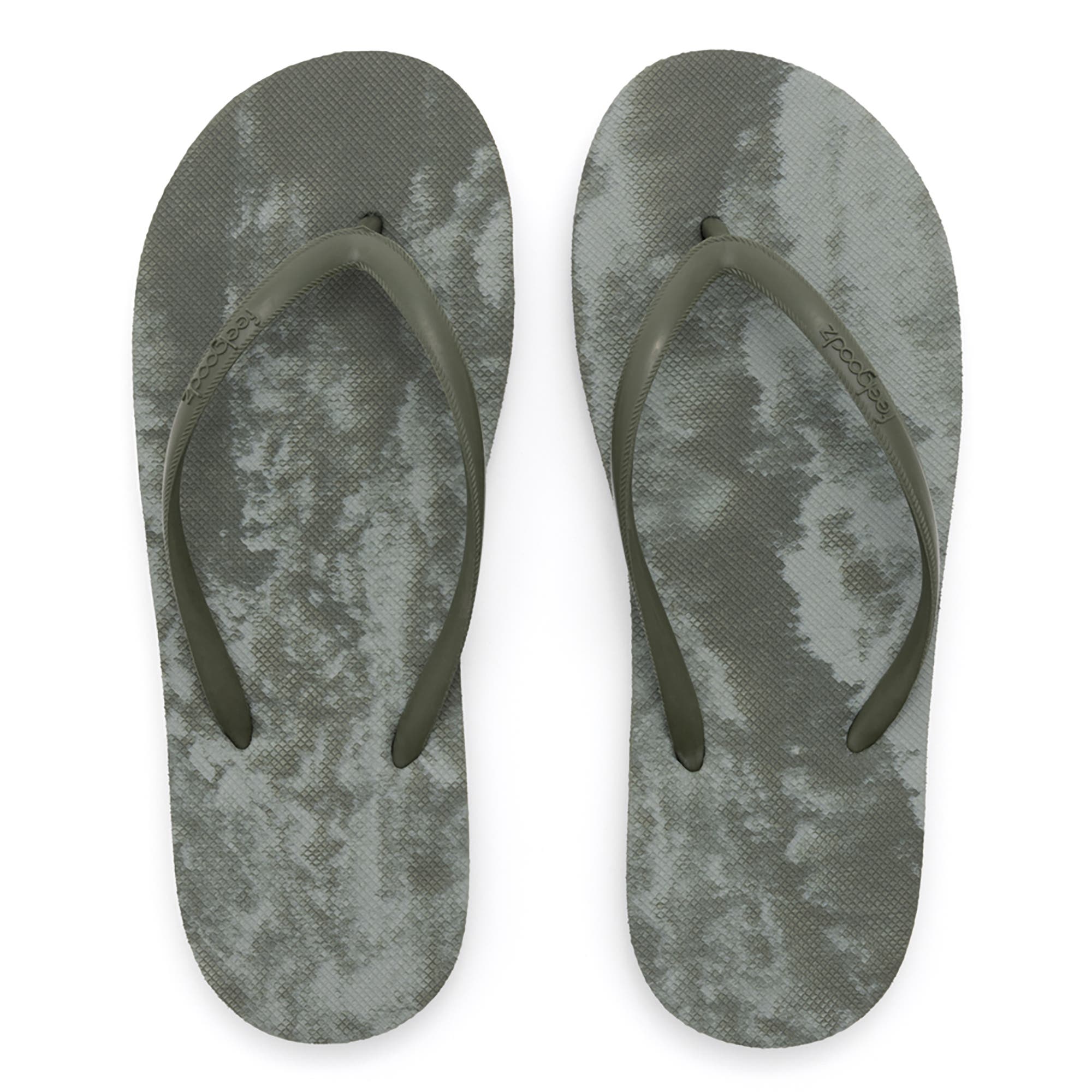 Feelgoodz Women's Slimz Remix Natural Rubber Flip-Flip Thong Sandals, Alternate, color, Mangrove