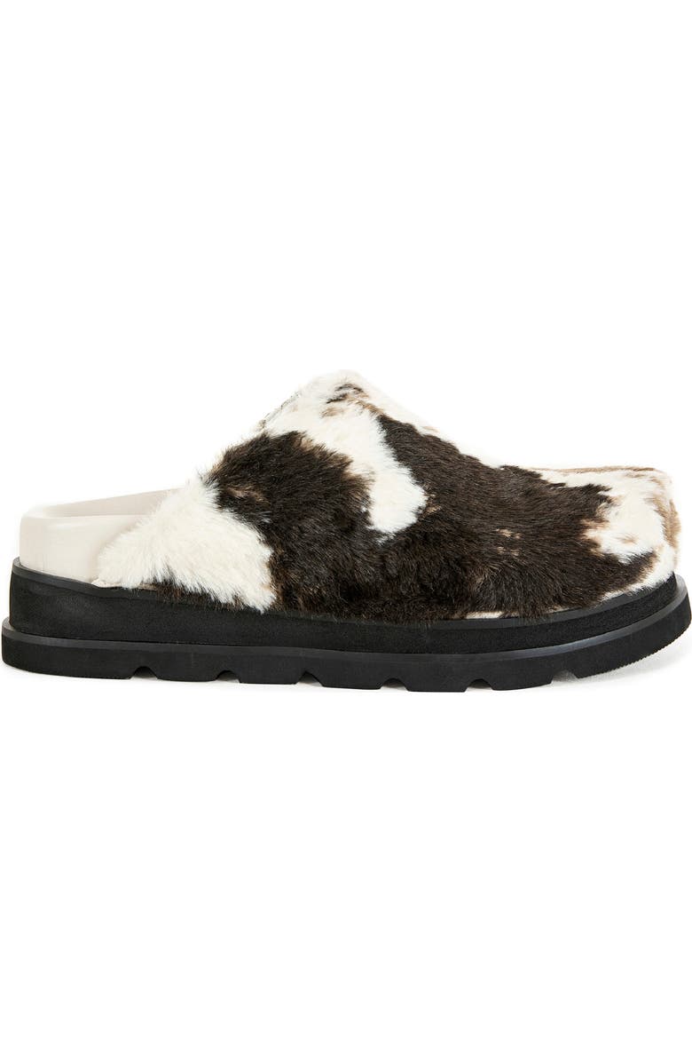 AZALEA WANG Govinda Faux Fur Clog, Alternate, color, Brown Multi