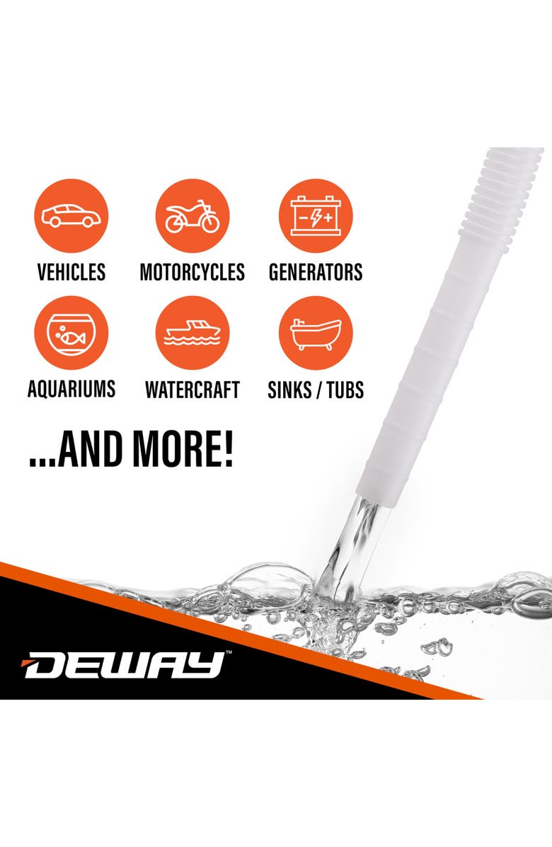 DEWAY Automatic Fuel Transfer Pump with Auto-Stop & Beep, AA Battery Powered, 39" Hose, 2.4 GPM, Alternate, color,