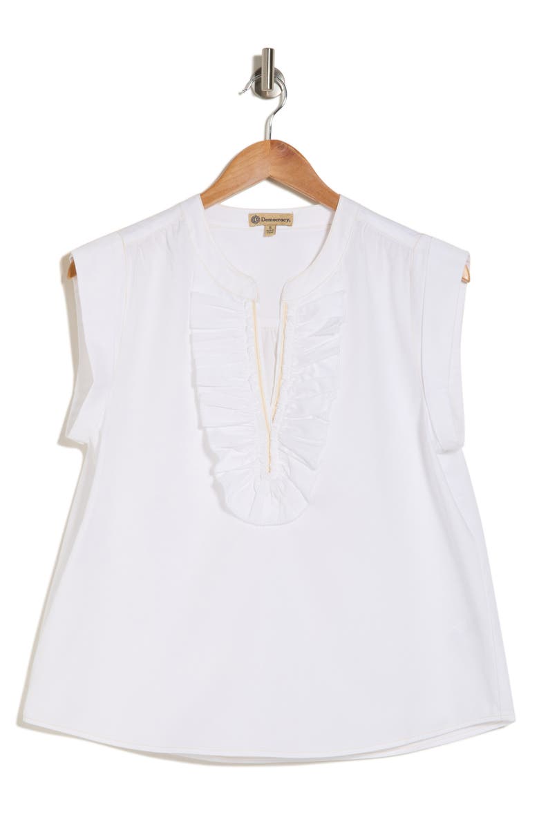 Democracy Poplin Ruffle Shirt, Alternate, color, Off White