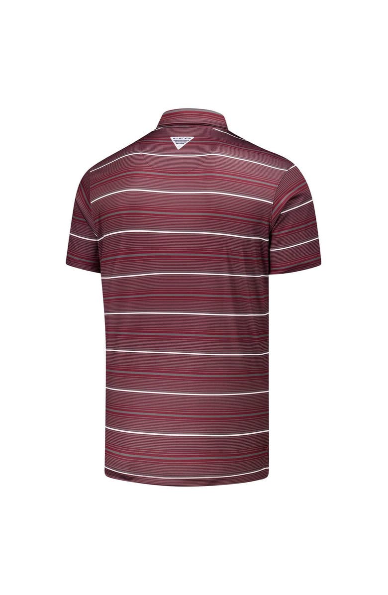 Columbia Men's Columbia Maroon Texas A&M Aggies PFG Super Terminal Tackle<sup>™</sup> Omni-Shade<sup>™</sup> Stripe Polo, Alternate, color, Maroon