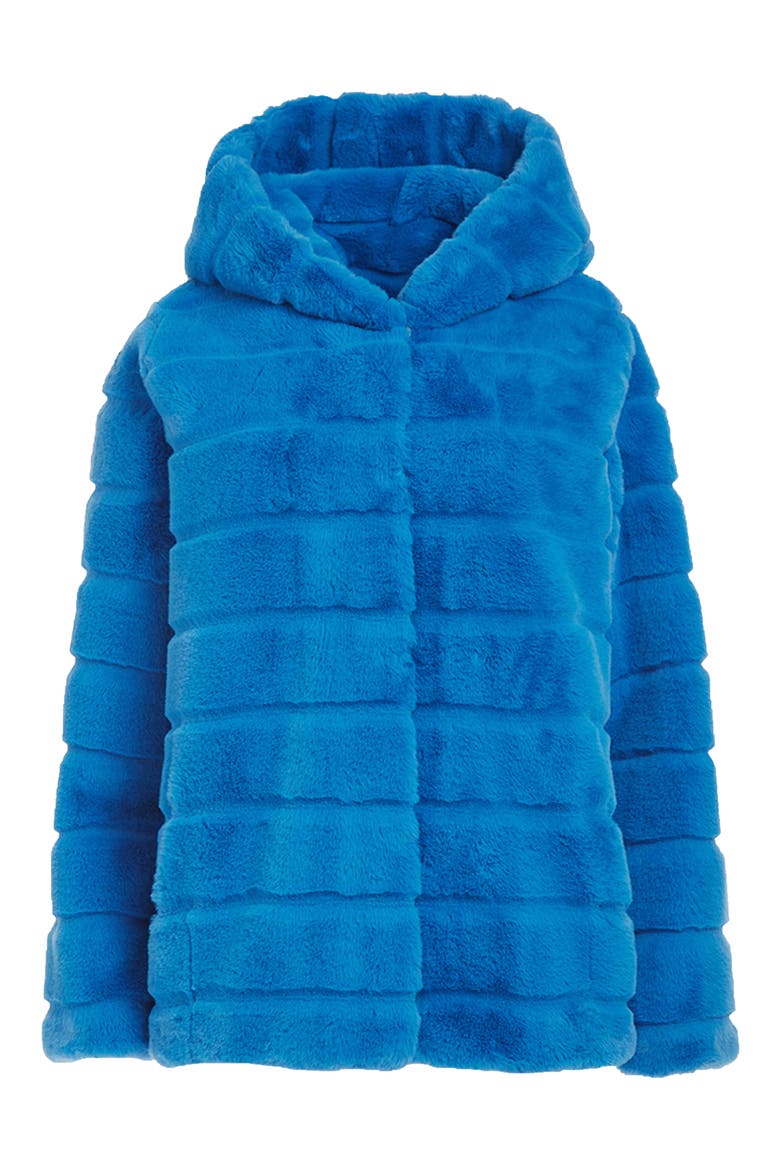 Goldie 5 Faux Fur Coat, Main, color, AZURE BLUE