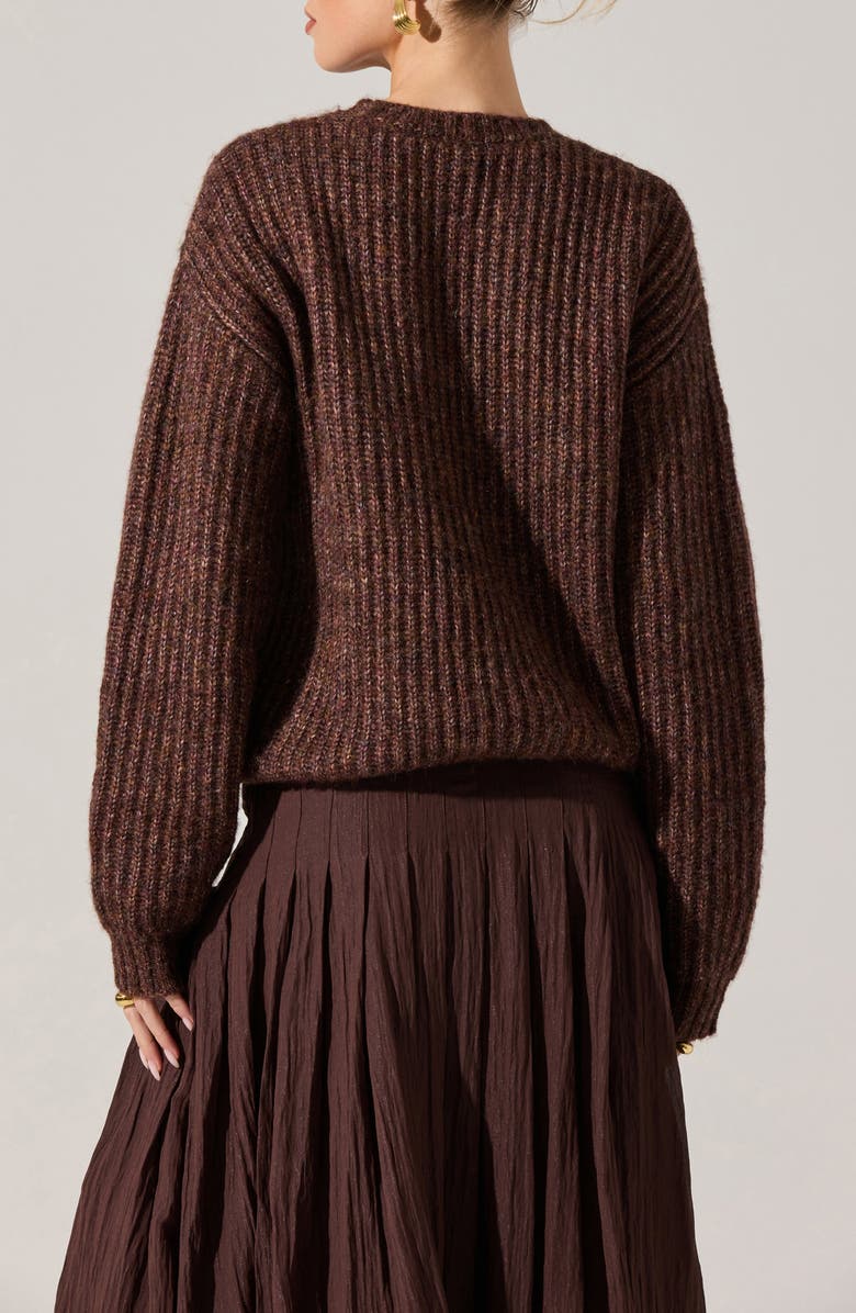 ASTR the Label Archer Crewneck Sweater, Alternate, color, Brown Multi