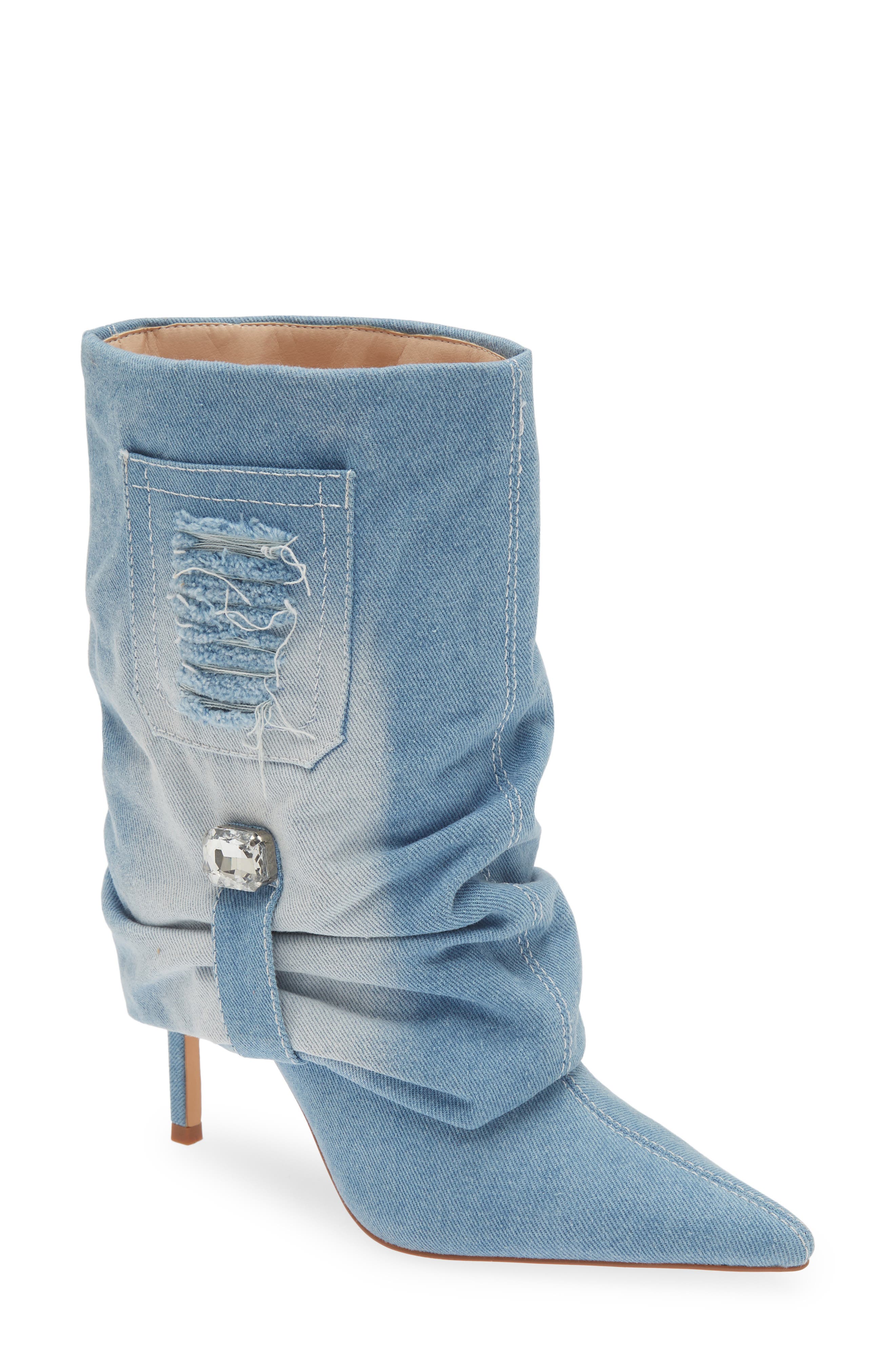 Fox Pointed Toe Bootie, Main, color, BLUE