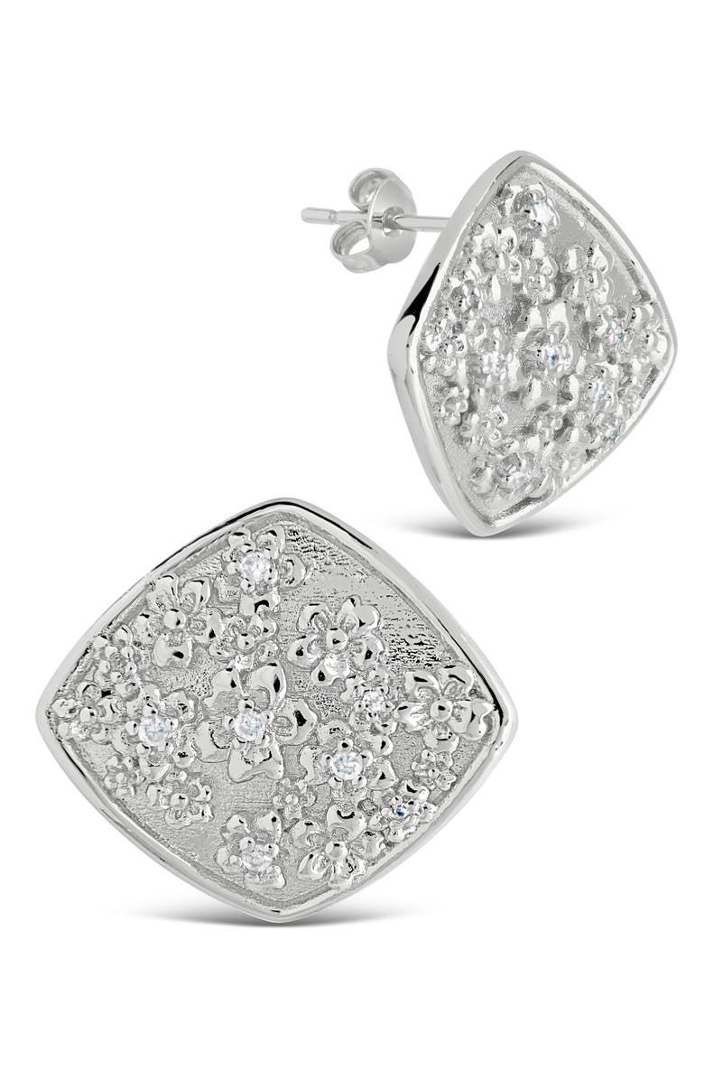 Sterling Forever Ophelia Stud Earrings, Main, color, Silver