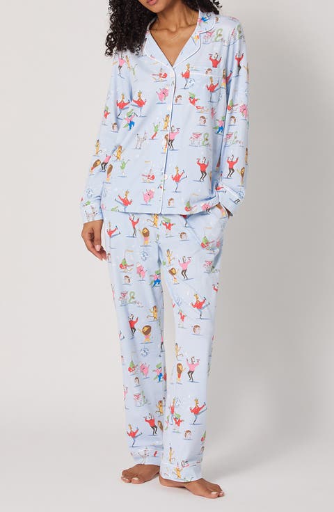 Print Jersey Pajamas (Regular & Plus)