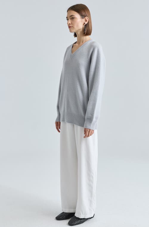 Almina Concept Wool V Neck Sweater In Blue
