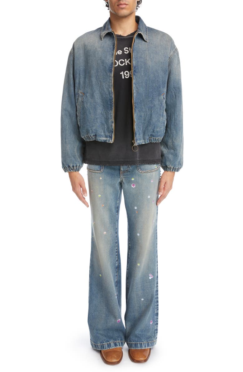 Acne Studios Denim Bomber Jacket, Alternate, color, 
