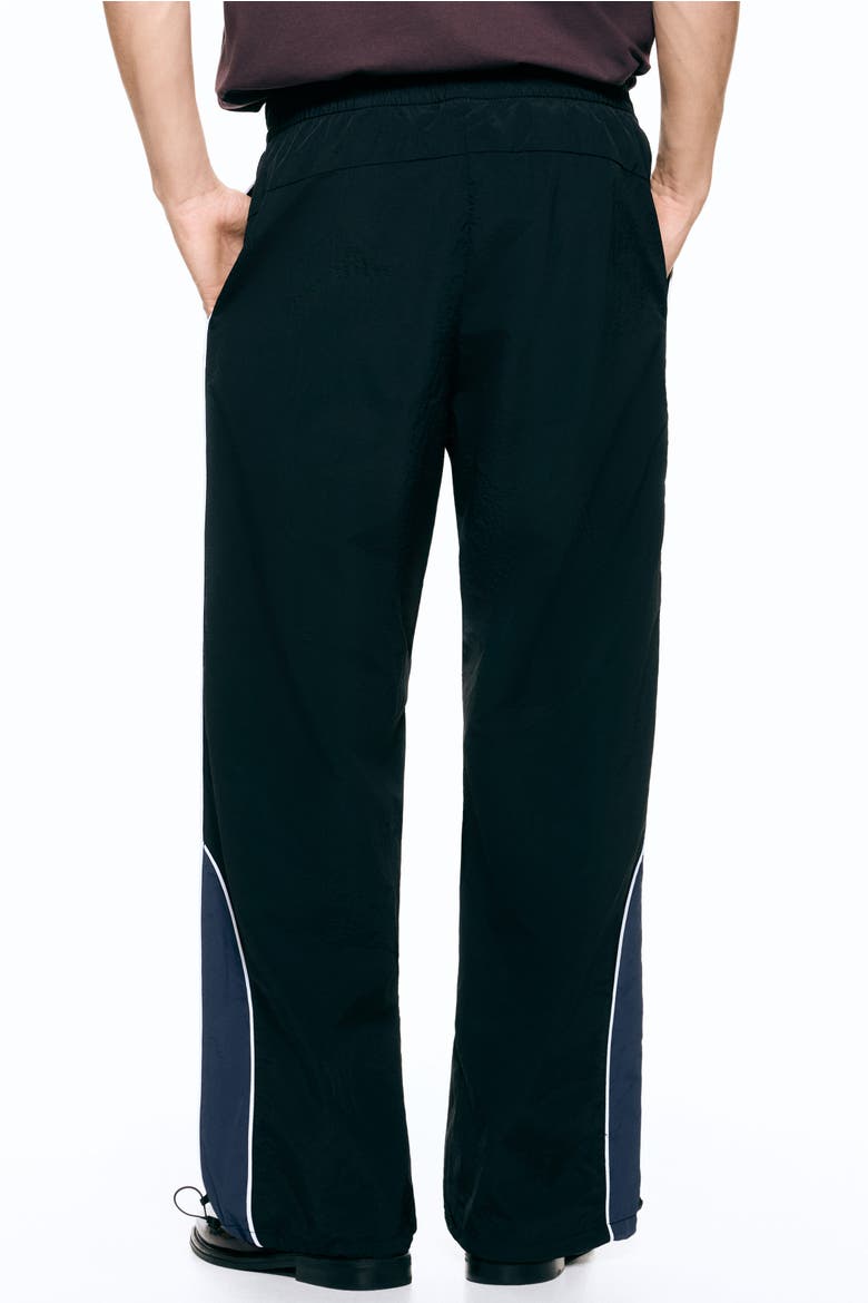 Loose Fit Nylon Track Pants, Alternate, color, Black/panels