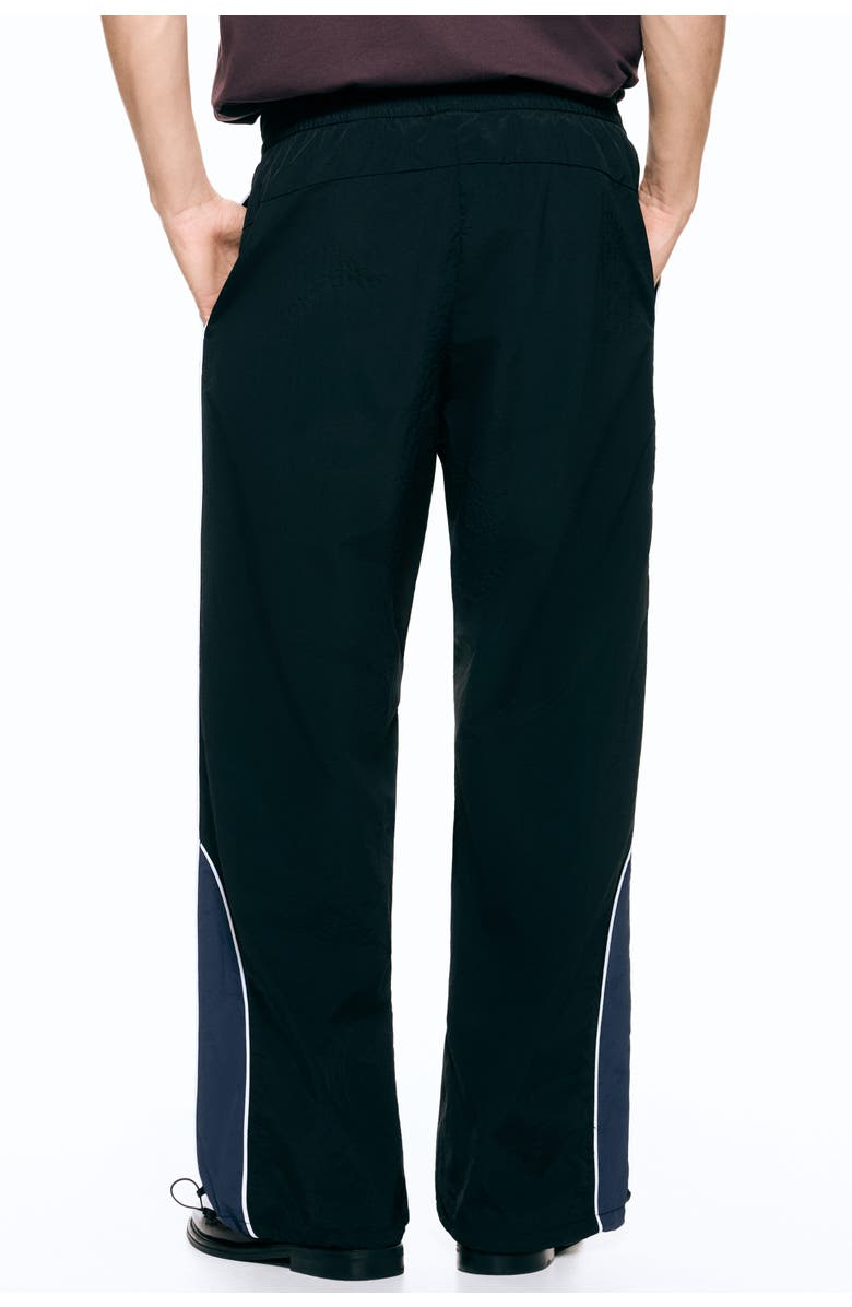 H&M Loose Fit Nylon Track Pants, Alternate, color, Black/Panels