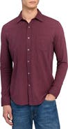 W.R.K Reworked Slim Fit Heathered Burgundy Cotton Button-Up Shirt