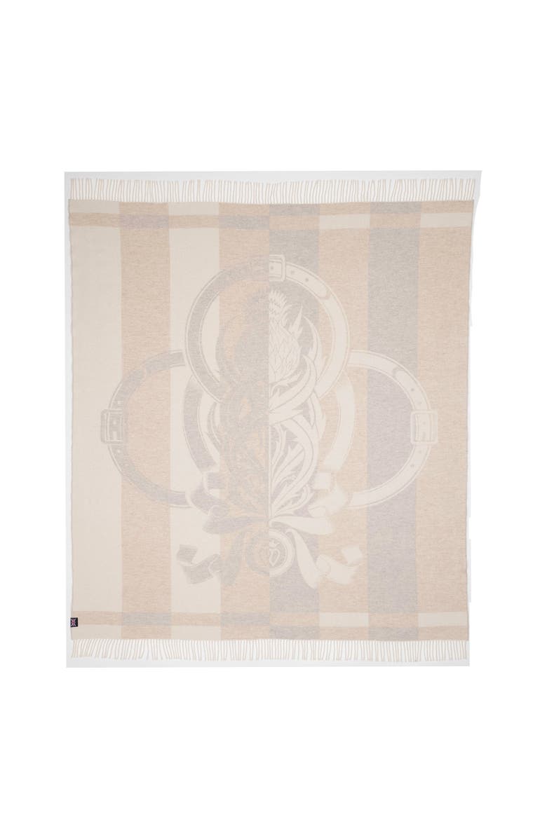 Prince of Scots Thistle Reign Reversible Throw, Main, color, Beige