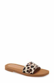Stuart Weitzman Delilah Genuine Calf Hair Slide Sandal