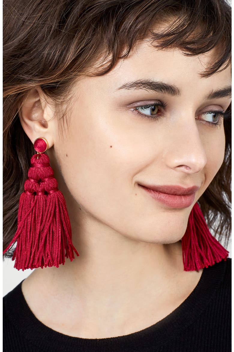 Miana Tassel Drop Earrings, Alternate, color, RED