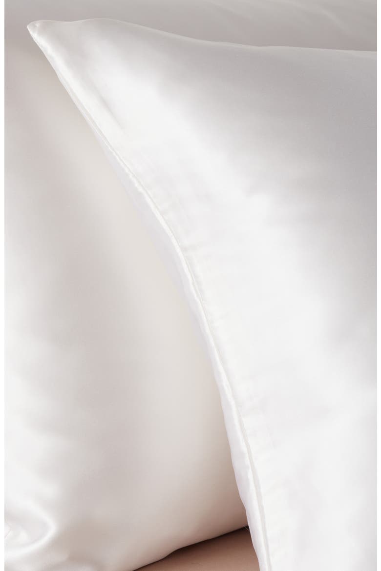 Set of 2 Silk Pillowcases, Alternate, color, WHITE