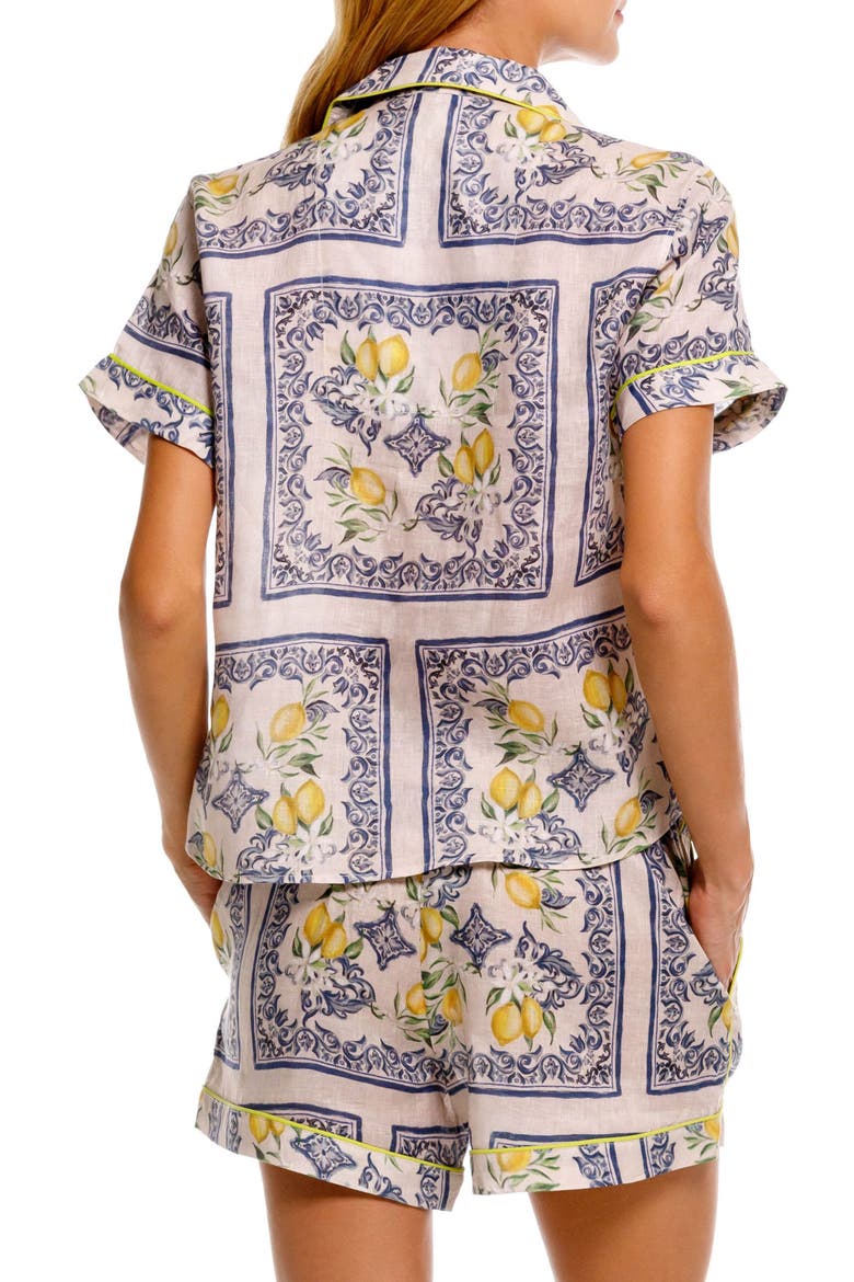 Nina Linen Short Pajamas, Alternate, color, WHITE