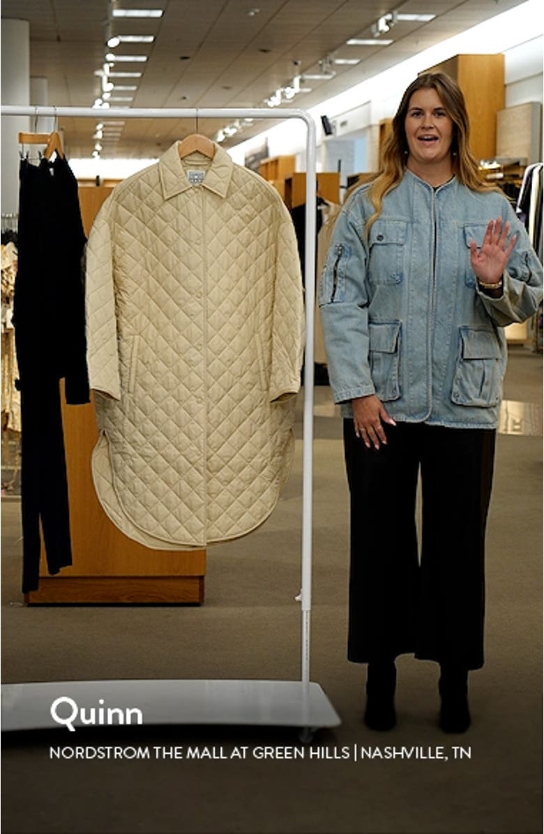 Water Repellent Quilted Cocoon Coat, sales video thumbnail