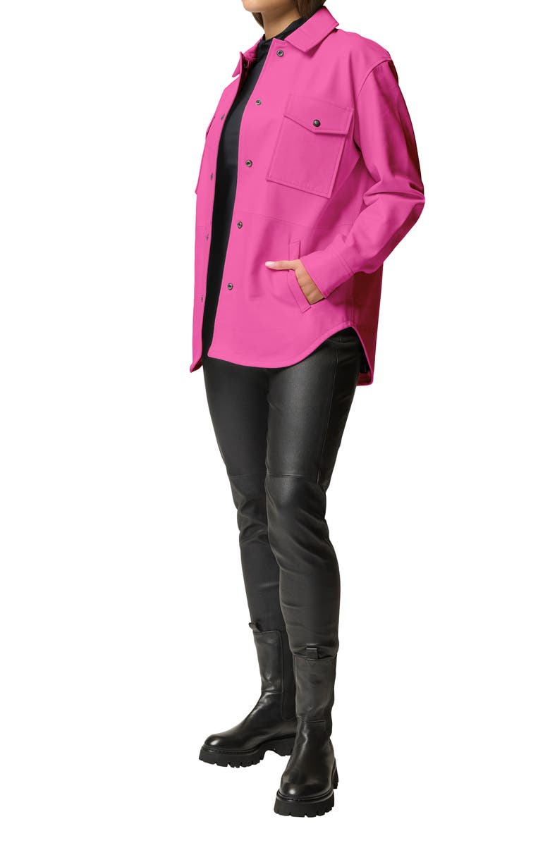 LITA by Ciara Lover Papery Lamb Leather Shirt Jacket, Alternate, color, Knockout