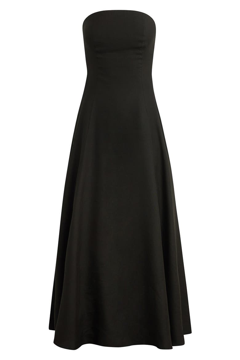The Favorite Strapless Maxi Dress, Alternate, color, BLACK
