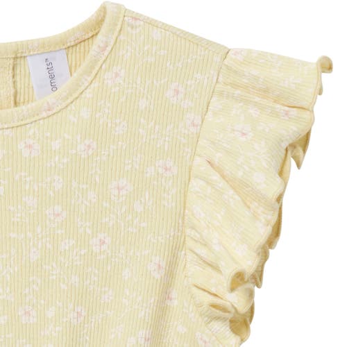 Shop Modern Moments™ By Gerber Flutter Sleeve Romper In Dusty Yellow Floral
