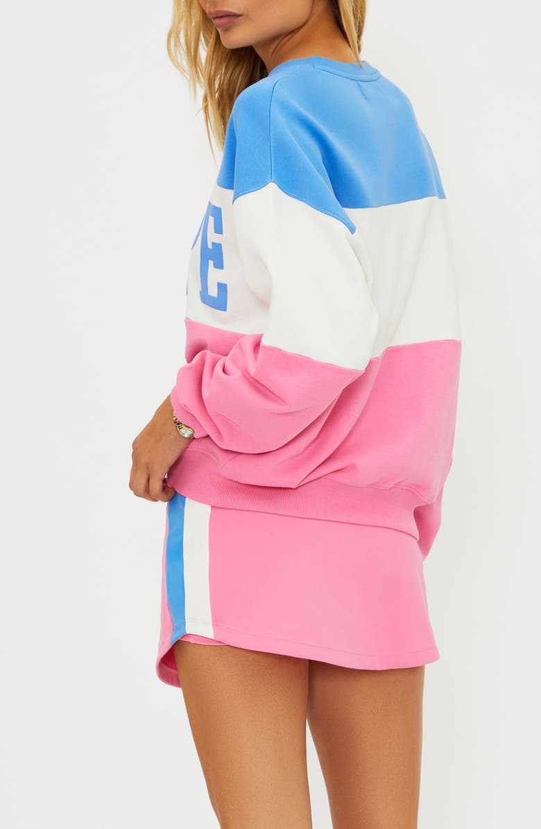 Beach Riot Devyn Oversize Colorblock Cotton Sweatshirt, Alternate, color, Cosmos Colorblock
