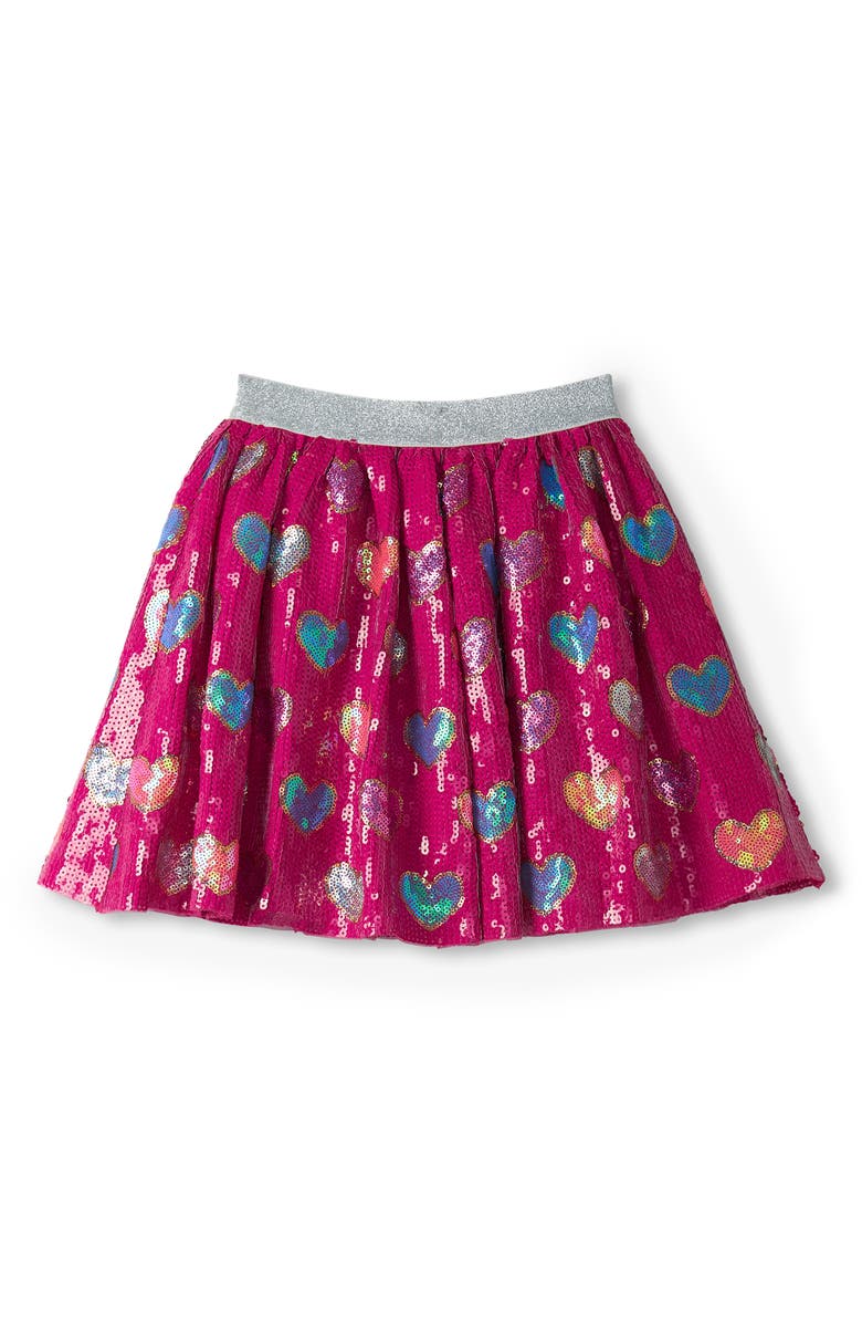 Hatley Kids' Busted Hearts Sequin Skirt, Main, color, Pink