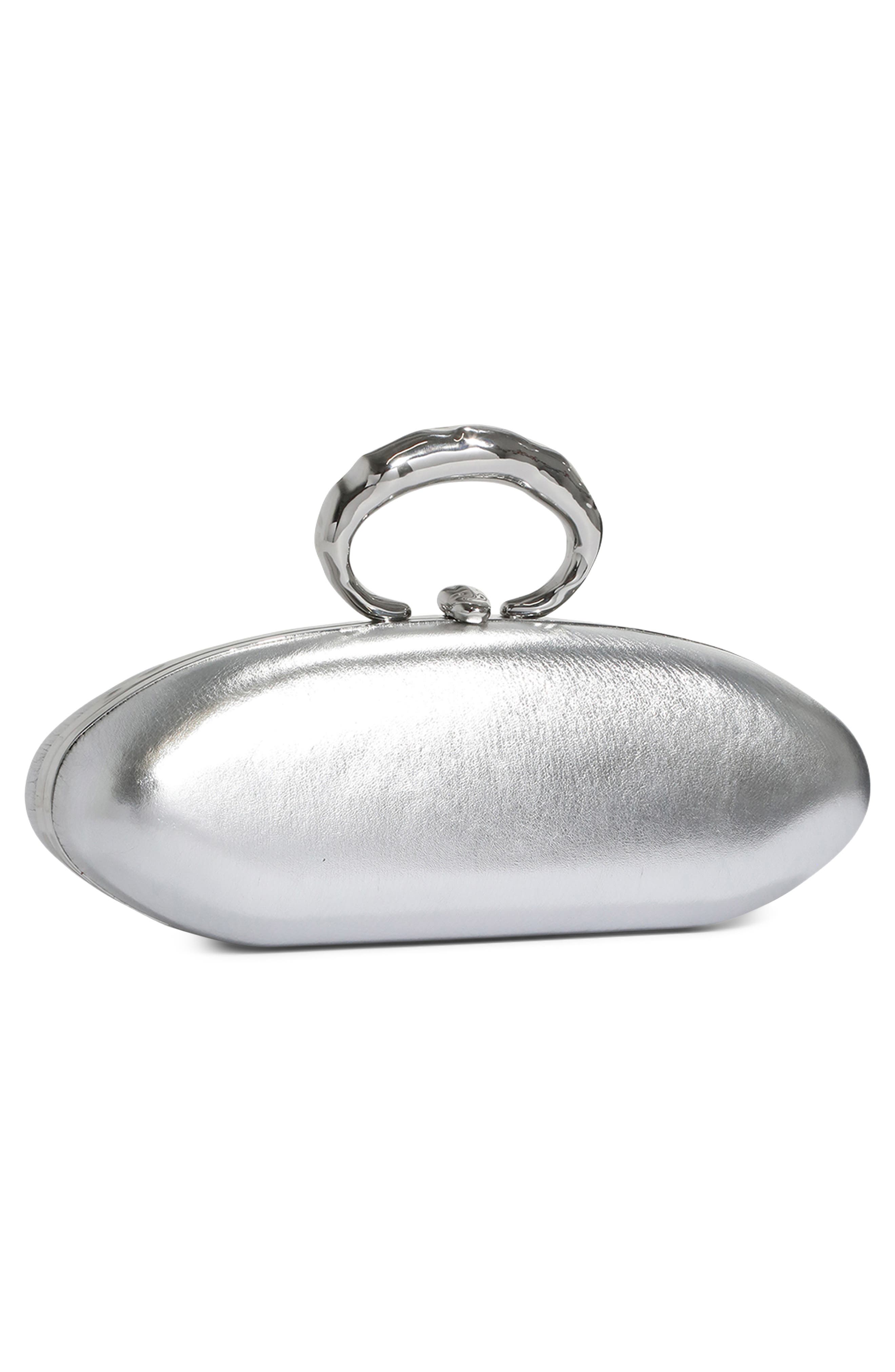 Alexis Bittar Metallic Leather Top Handle Frame Minaudière, Alternate, color, 