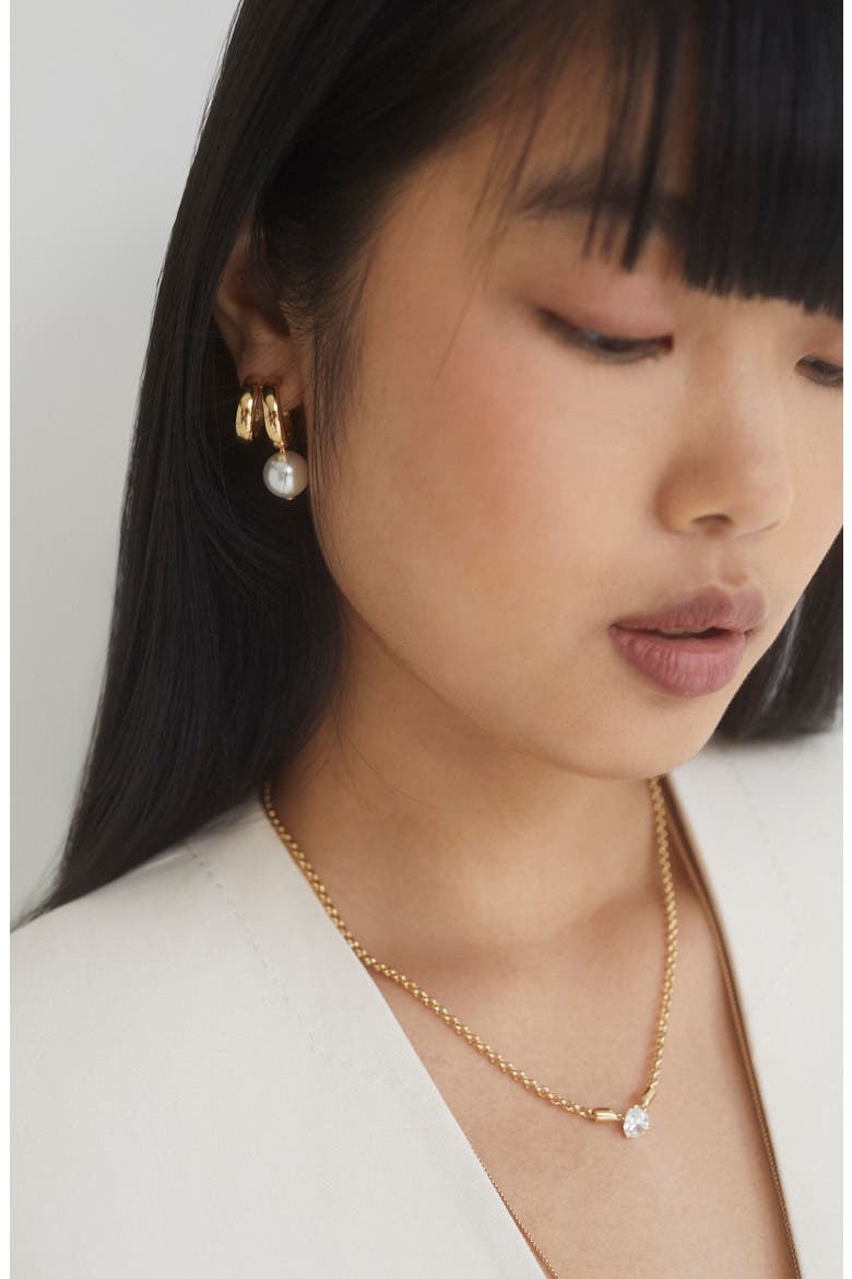 Farrah Imitation Pearl Drop Earrings, Alternate, color, GOLD
