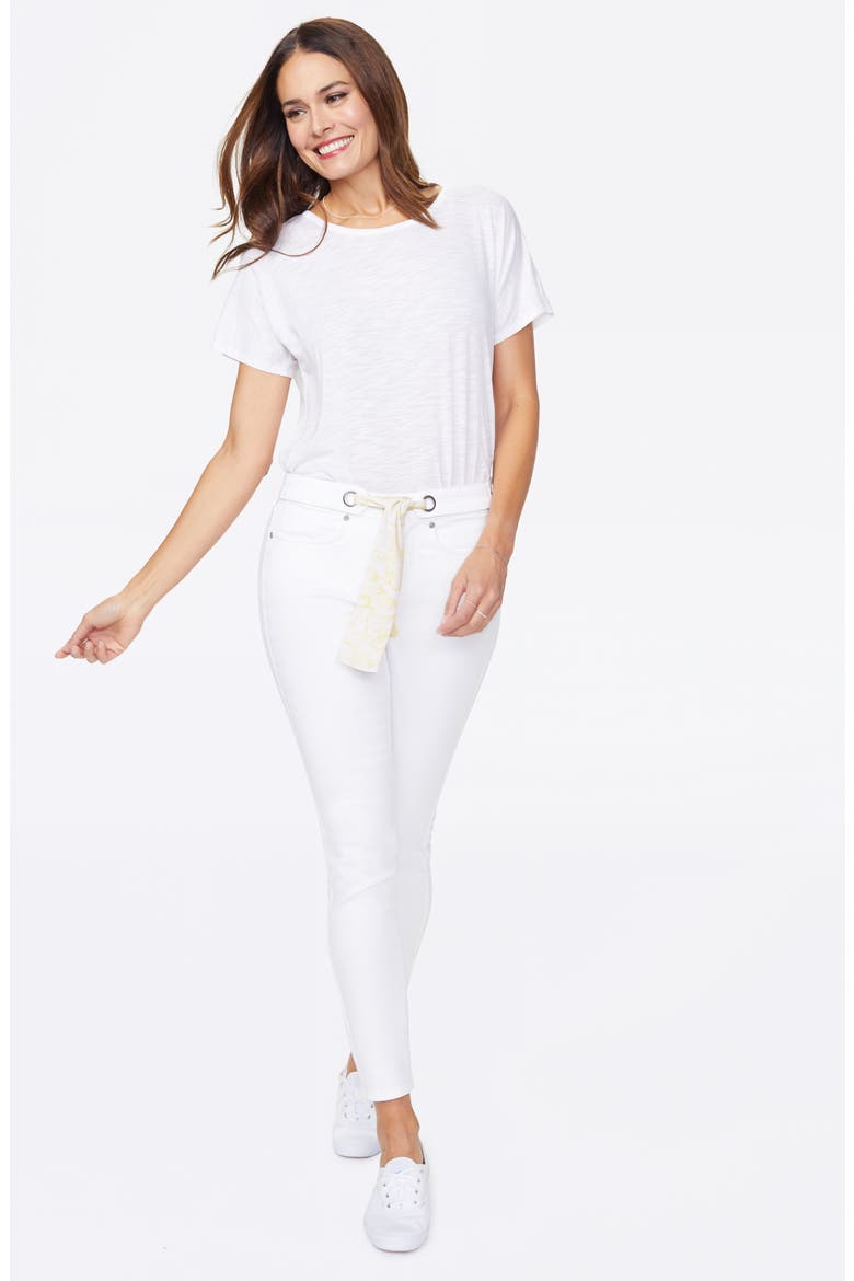 Alina High Waist Scarf Tie Legging Ankle Skinny Jeans, Alternate, color, OPTIC WHITE