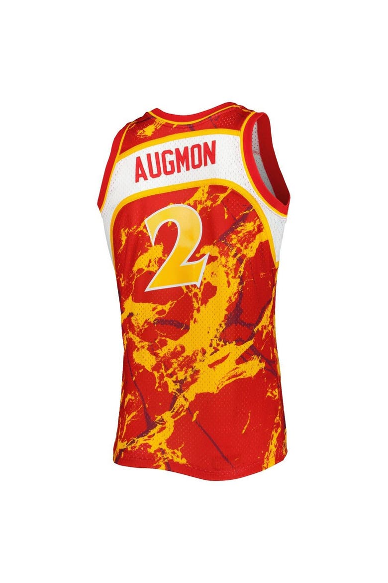 Men's Mitchell & Ness Stacey Augmon Red Atlanta Hawks 1991/92 Hardwood Classics Marble Swingman Jersey, Alternate, color, Red