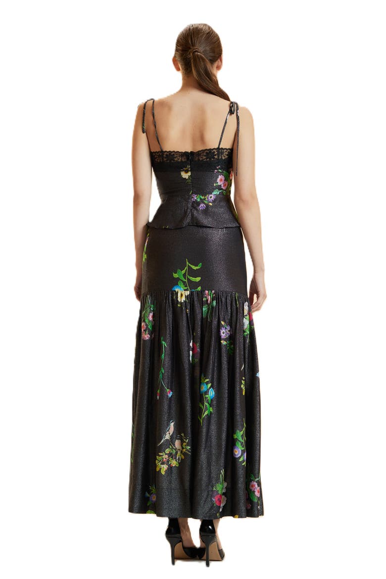 Lace Metallic Cami Top, Alternate, color, Black Floral