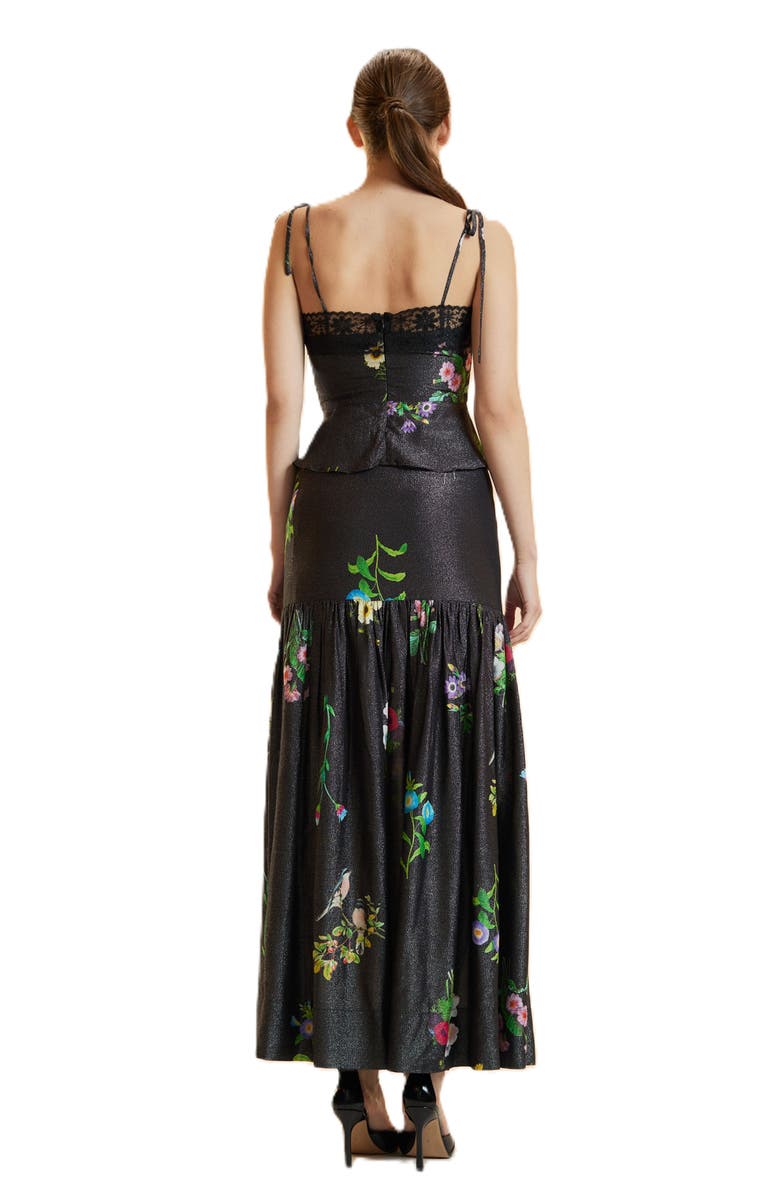 Cynthia Rowley Lace Metallic Cami Top, Alternate, color, Black Floral