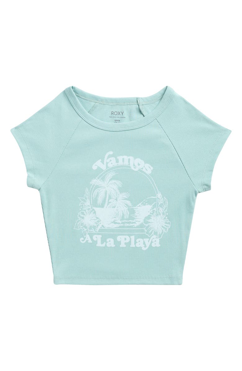 Roxy Vamos Cotton Blend T-Shirt, Alternate, color, Aquifer Solid