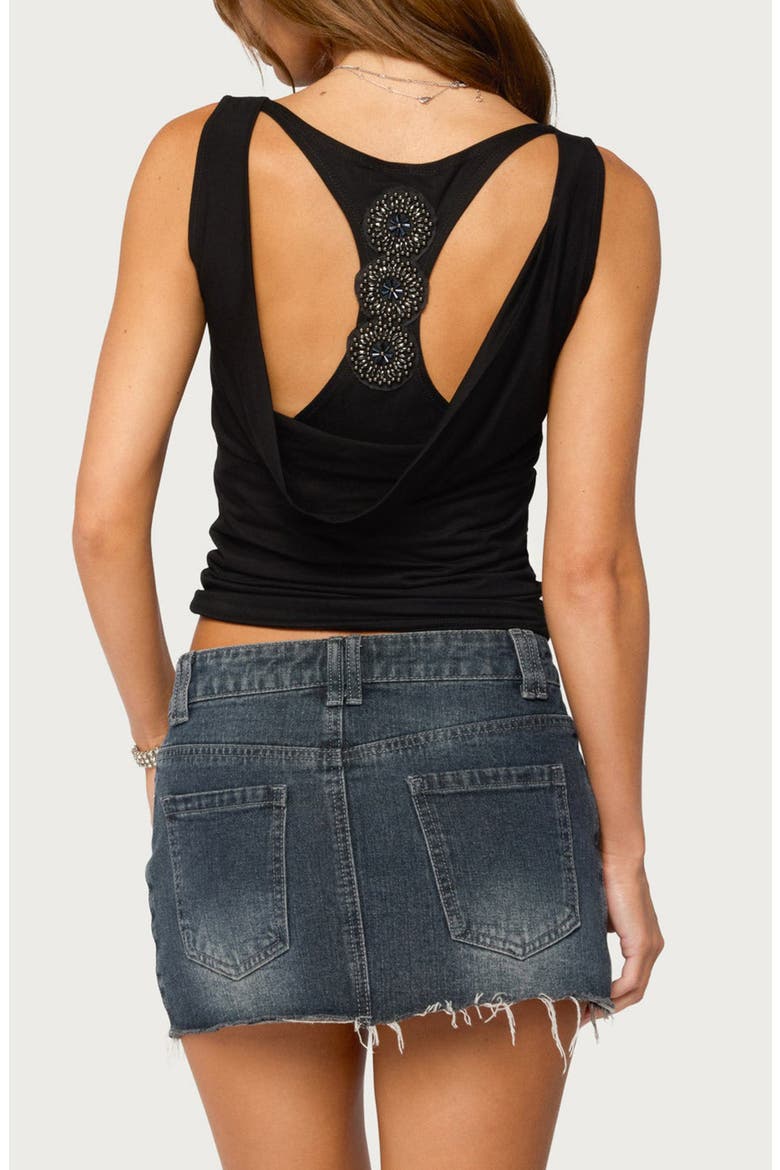 Mali Cutout Cowl Neck Top, Alternate, color, BLACK