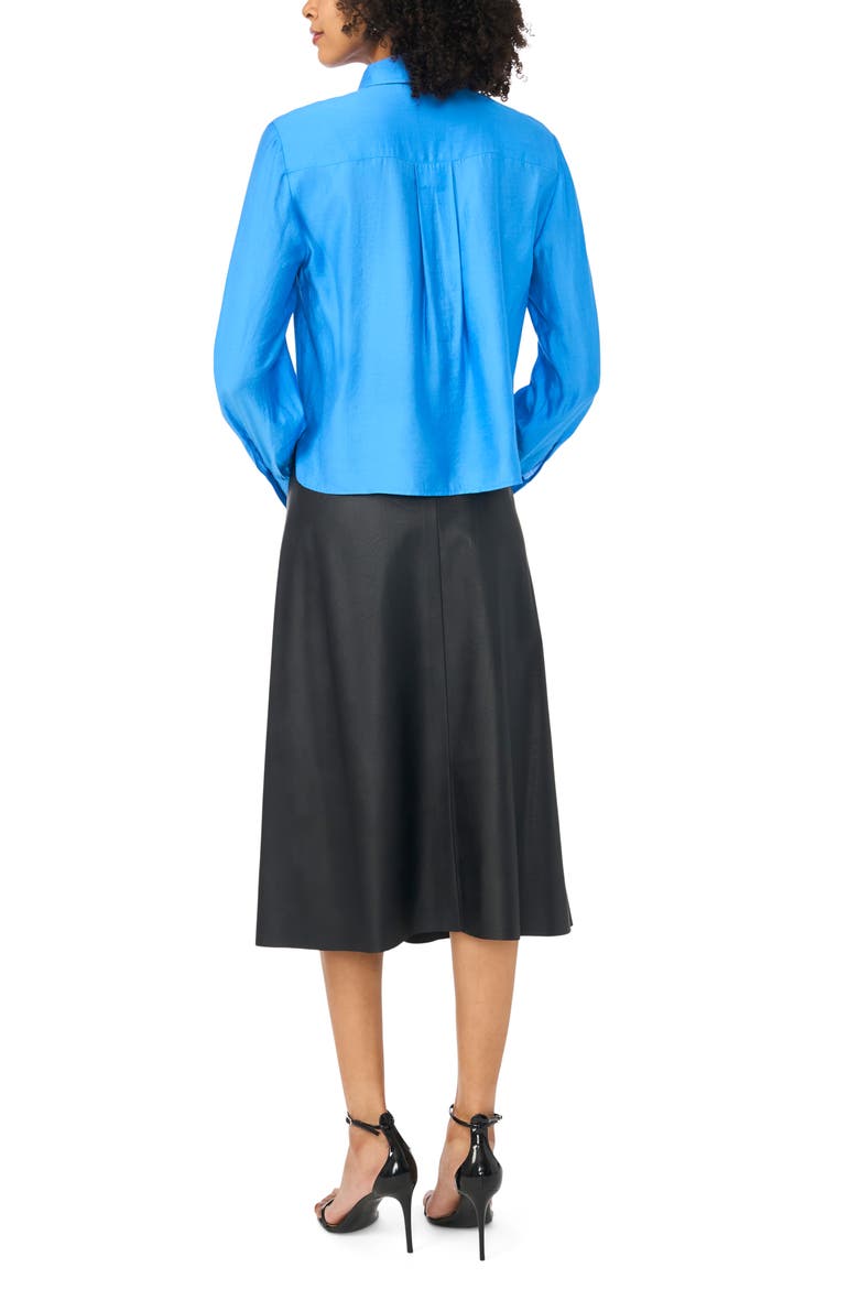 Cropped Shirt with Removable Tie, Alternate, color, CLASSIC BLUE