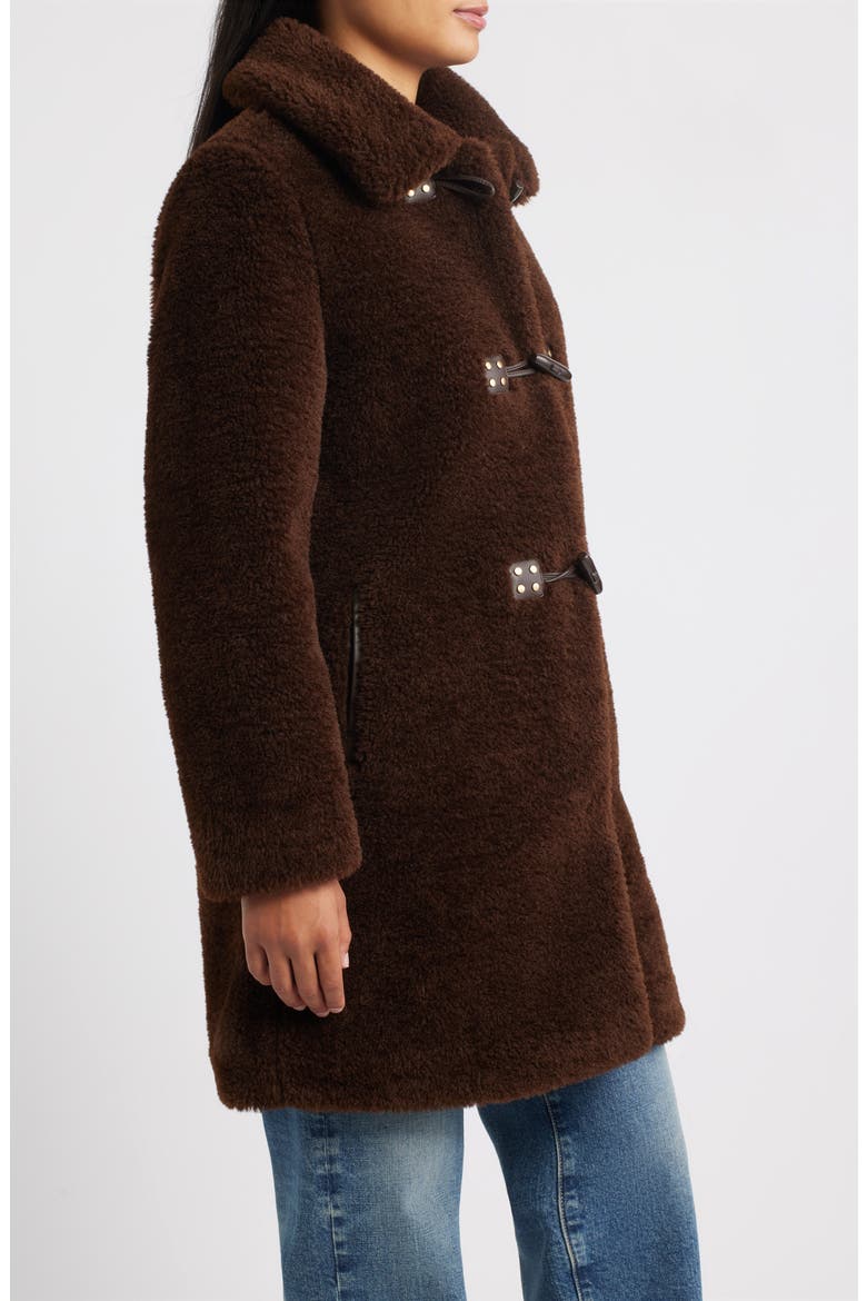 Faux Fur Toggle Coat, Alternate, color, CHOCOLATE