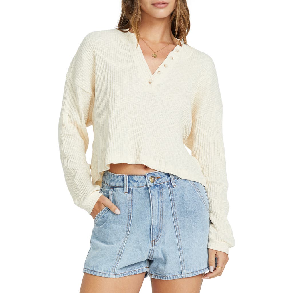 Shop Billabong Good Catch Knit Henley Top In Whitecap