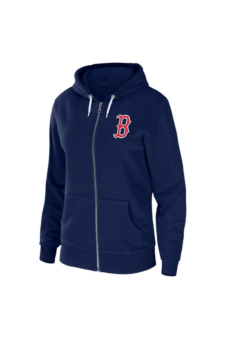 Women's WEAR by Erin Andrews Navy Boston Red Sox Sponge Fleece Full-Zip Hoodie, Alternate, color, Navy