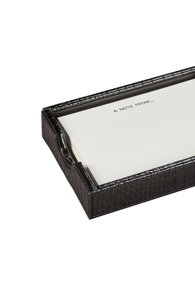 Graphic Image Classic Leather Memo Tray, Alternate, color, Black