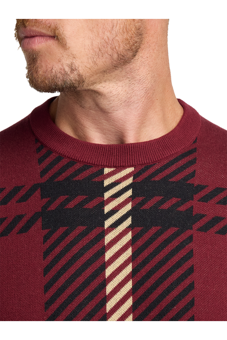 Cotton Crewneck Sweater, Alternate, color, Burgundy